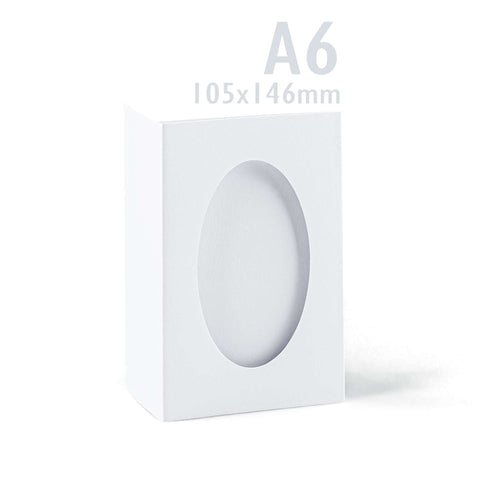 White Tri-Fold Oval Aperture Cards Pack
