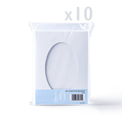 White Tri-Fold Oval Aperture Cards Pack