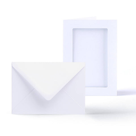 White Tri-Fold Rectangle Aperture Cards Pack