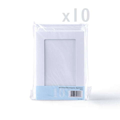 White Tri-Fold Rectangle Aperture Cards Pack