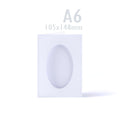 White Hammered Tri-Fold Oval Aperture Cards Pack