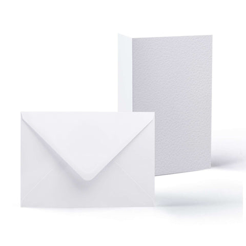 White V-Flap Envelope & Hammered Card Pack