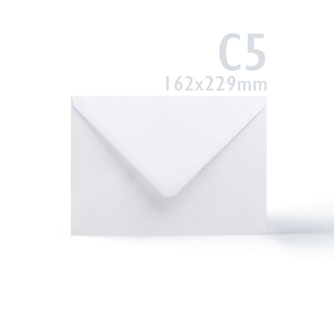 White V-Flap Envelope & Hammered Card Pack