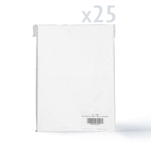 White V-Flap Envelope & Hammered Card Pack