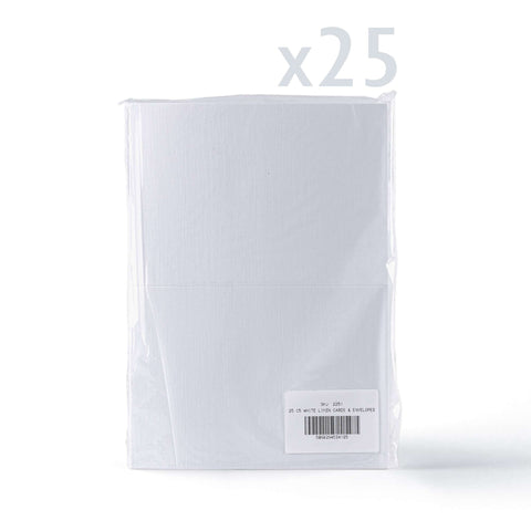 White V-Flap Envelope & Linen Card Pack