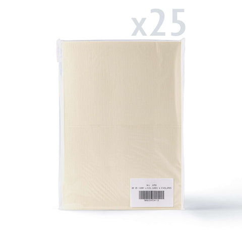 White V-Flap Envelope & Linen Card Pack