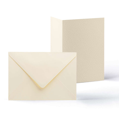 White V-Flap Envelope & Hammered Card Pack