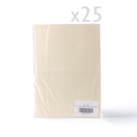 White V-Flap Envelope & Hammered Card Pack