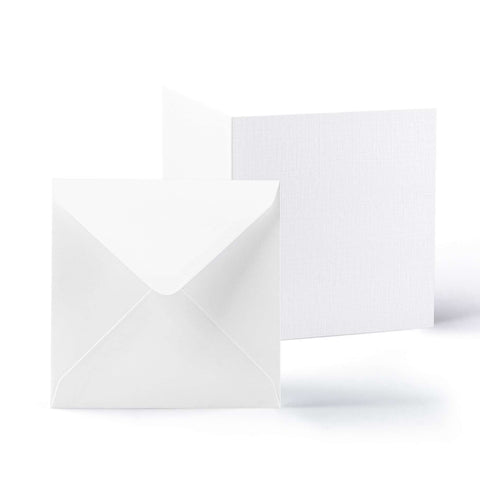 White V-Flap Envelope & Linen Card Pack
