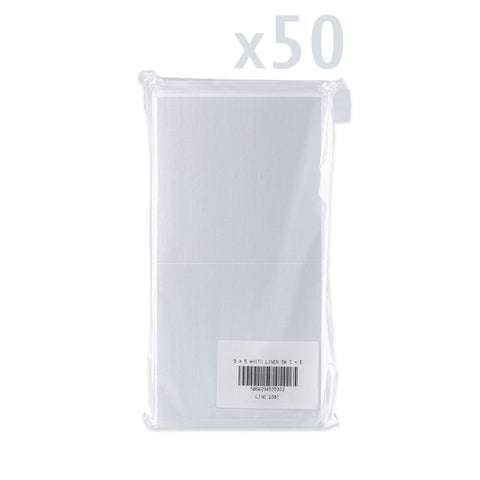 White V-Flap Envelope & Linen Card Pack