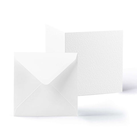 White V-Flap Envelope & Hammered Card Pack