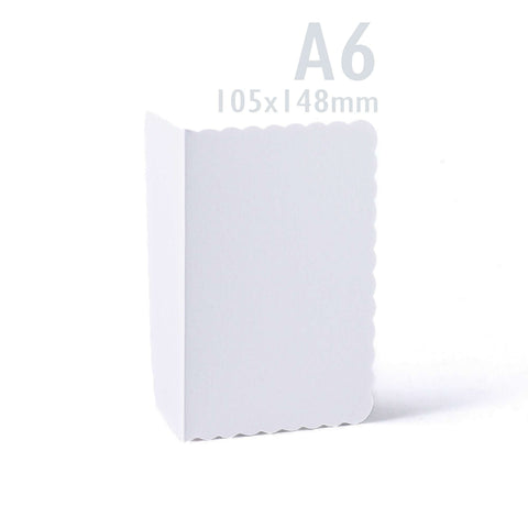 White V-Flap Envelope & Scalloped Card Pack