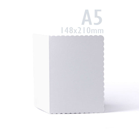 White V-Flap Envelope & Scalloped Card Pack