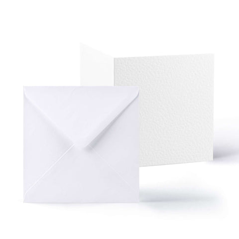 White V-Flap Envelope & Hammered Card Pack