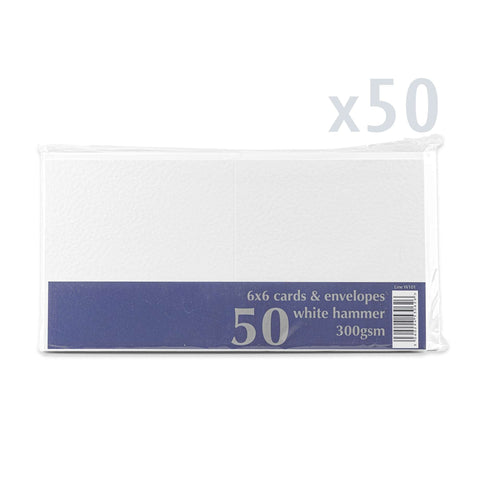 White V-Flap Envelope & Hammered Card Pack