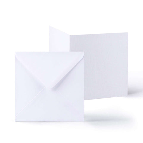 White V-Flap Envelope & Linen Card Pack