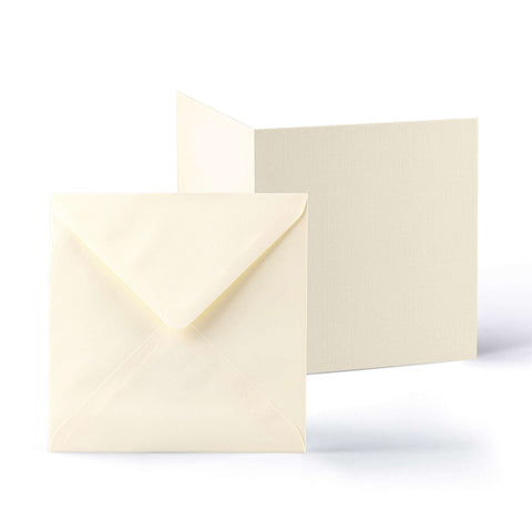 White V-Flap Envelope & Linen Card Pack