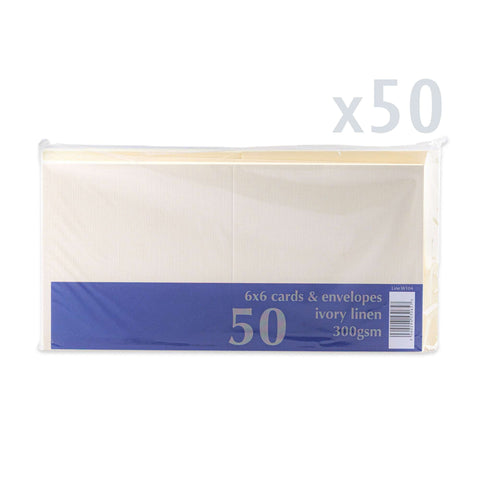 White V-Flap Envelope & Linen Card Pack