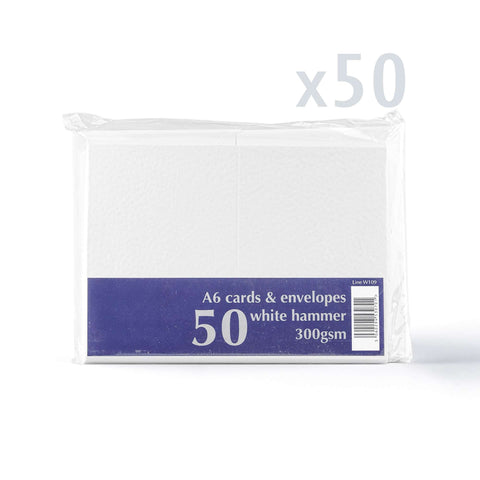 White V-Flap Envelope & Hammered Card Pack