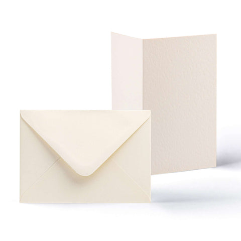 White V-Flap Envelope & Hammered Card Pack