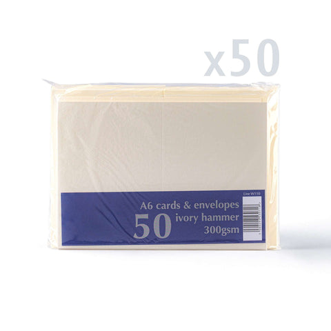 White V-Flap Envelope & Hammered Card Pack