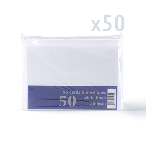 White V-Flap Envelope & Linen Card Pack