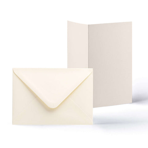 White V-Flap Envelope & Linen Card Pack
