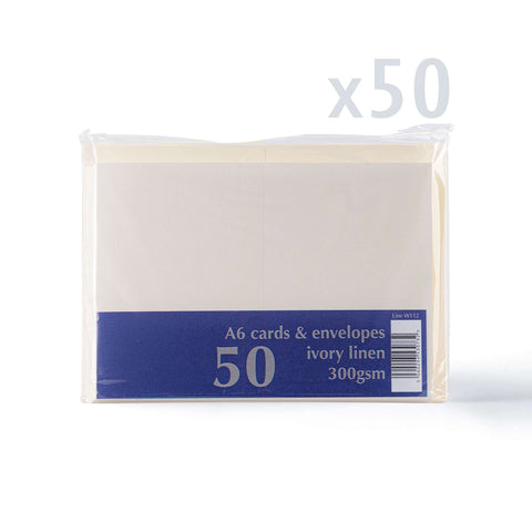 White V-Flap Envelope & Linen Card Pack