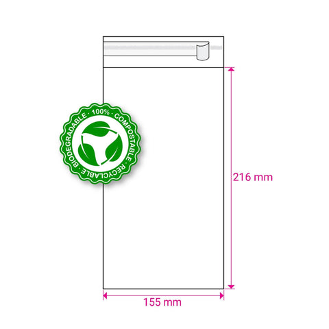 Biodegradable PLA Bags - PLA216155 - Envelopes.co.uk