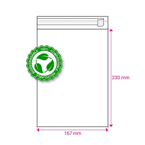 Biodegradable PLA Bags - PLA230167 - Envelopes.co.uk