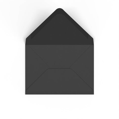 Black British Made 100gsm Gummed V - Flap Envelope (133 x 184mm) - CU133BL - Envelopes.co.uk
