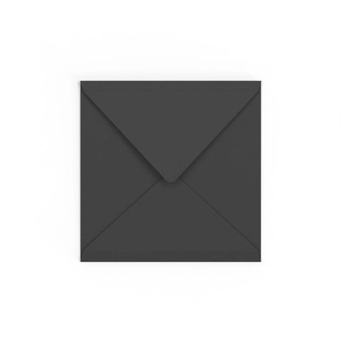 Black British Made 100gsm Gummed V - Flap Envelope (155 x 155mm) - CU155BL - Envelopes.co.uk