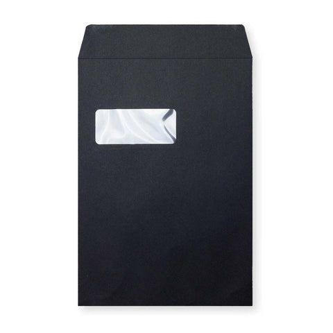 C4 Black Luxury 180gsm Peel & Seal Envelope (324 x 229mm) - PLP324229B - W - Envelopes.co.uk