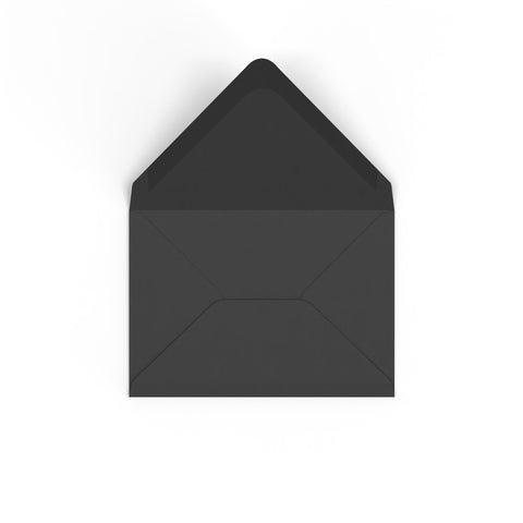 C6 Black British Made 100gsm Gummed V - Flap Envelope (114 x 162mm) - CUC6BL - Envelopes.co.uk
