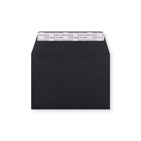 C6 Black Luxury 180gsm Peel & Seal Envelope (114 x 162mm) - PLW114162B - Envelopes.co.uk