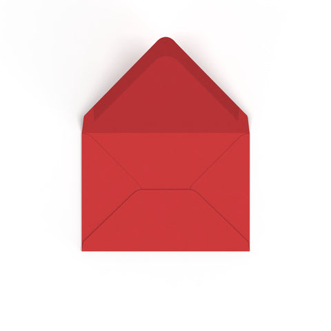 C6 Cherry Red British Made 100gsm Gummed V - Flap Envelope (114 x 162mm) - CUC6CR - Envelopes.co.uk