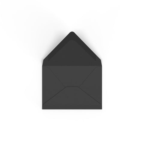 C7 Black British Made 100gsm Gummed V - Flap Envelope (82 x 113mm) - CUC7BL - Envelopes.co.uk