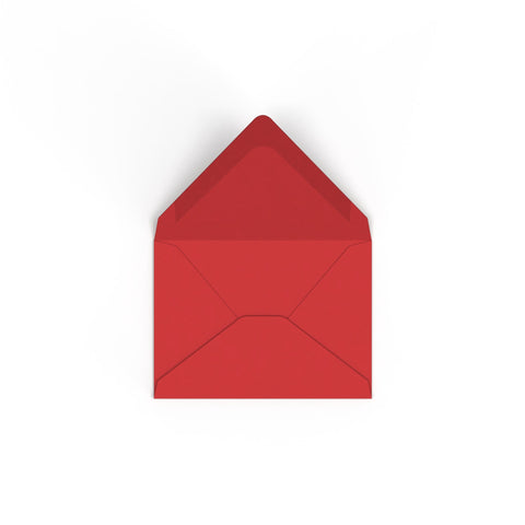 C7 Cherry Red British Made 100gsm Gummed V - Flap Envelope (82 x 113mm) - CUC7CR - Envelopes.co.uk