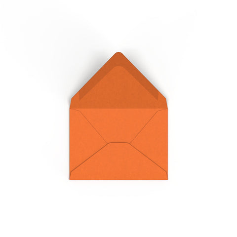 C7 Flame Orange British Made 100gsm Gummed V - Flap Envelope (82 x 113mm) - CUC7OR - Envelopes.co.uk