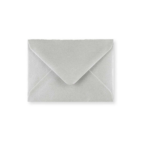 C7 Metallic Silver 100gsm Gummed V - Flap Greetings Envelope (82 x 113mm) - E0582 - Envelopes.co.uk