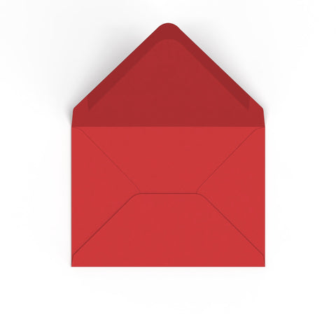 Cherry Red British Made 100gsm Gummed V - Flap Envelope (133 x 184mm) - CU133CR - Envelopes.co.uk