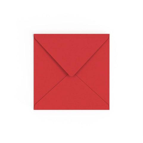 Cherry Red British Made 100gsm Gummed V - Flap Envelope (155 x 155mm) - CU155CR - Envelopes.co.uk