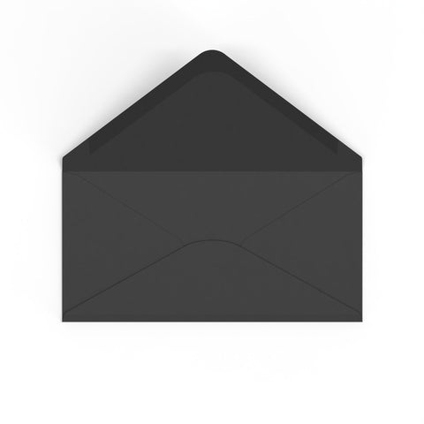 DL Black British Made 100gsm Gummed V - Flap Envelope (110 x 220mm) - CUDLBL - Envelopes.co.uk