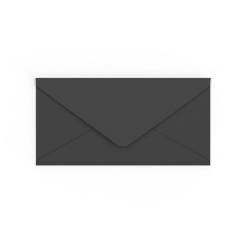 DL Black British Made 100gsm Gummed V - Flap Envelope (110 x 220mm) - CUDLBL - Envelopes.co.uk