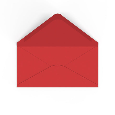 DL Cherry Red British Made 100gsm Gummed V - Flap Envelope (110 x 220mm) - CUDLCR - Envelopes.co.uk