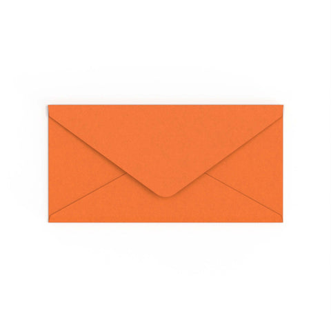 DL Flame Orange British Made 100gsm Gummed V - Flap Envelope (110 x 220mm) - CUDLOR - Envelopes.co.uk
