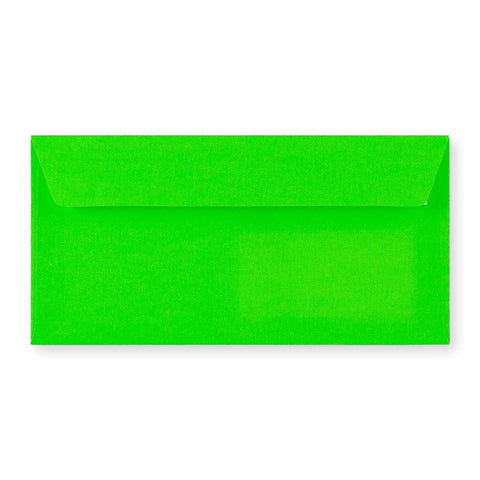 DL Green 90gsm Peel & Seal Neon Envelope (110 x 220mm) - NEONGRDL - Envelopes.co.uk
