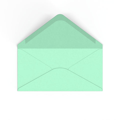DL Jade Green British Made 100gsm Gummed V - Flap Envelope (110 x 220mm) - CUDLMI - Envelopes.co.uk