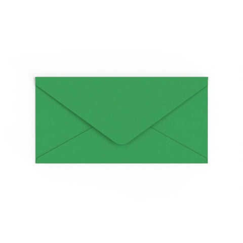 DL Kelly Green British Made 100gsm Gummed V - Flap Envelope (110 x 220mm) - CUDLKGR - Envelopes.co.uk
