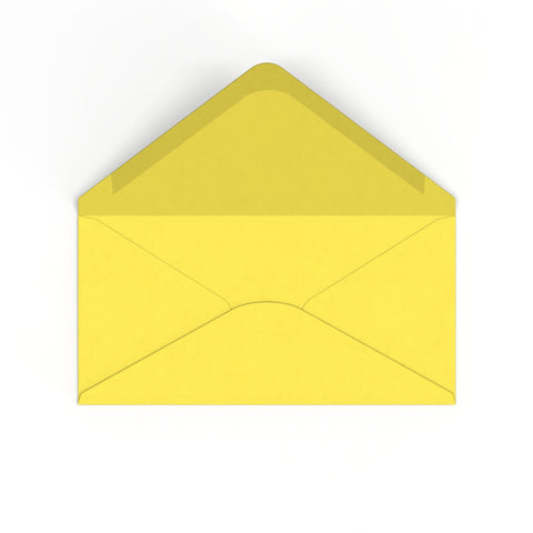 DL Sunflower Yellow British Made 120gsm Gummed V - Flap Envelope (110 x 220mm) - CUDLSY - Envelopes.co.uk